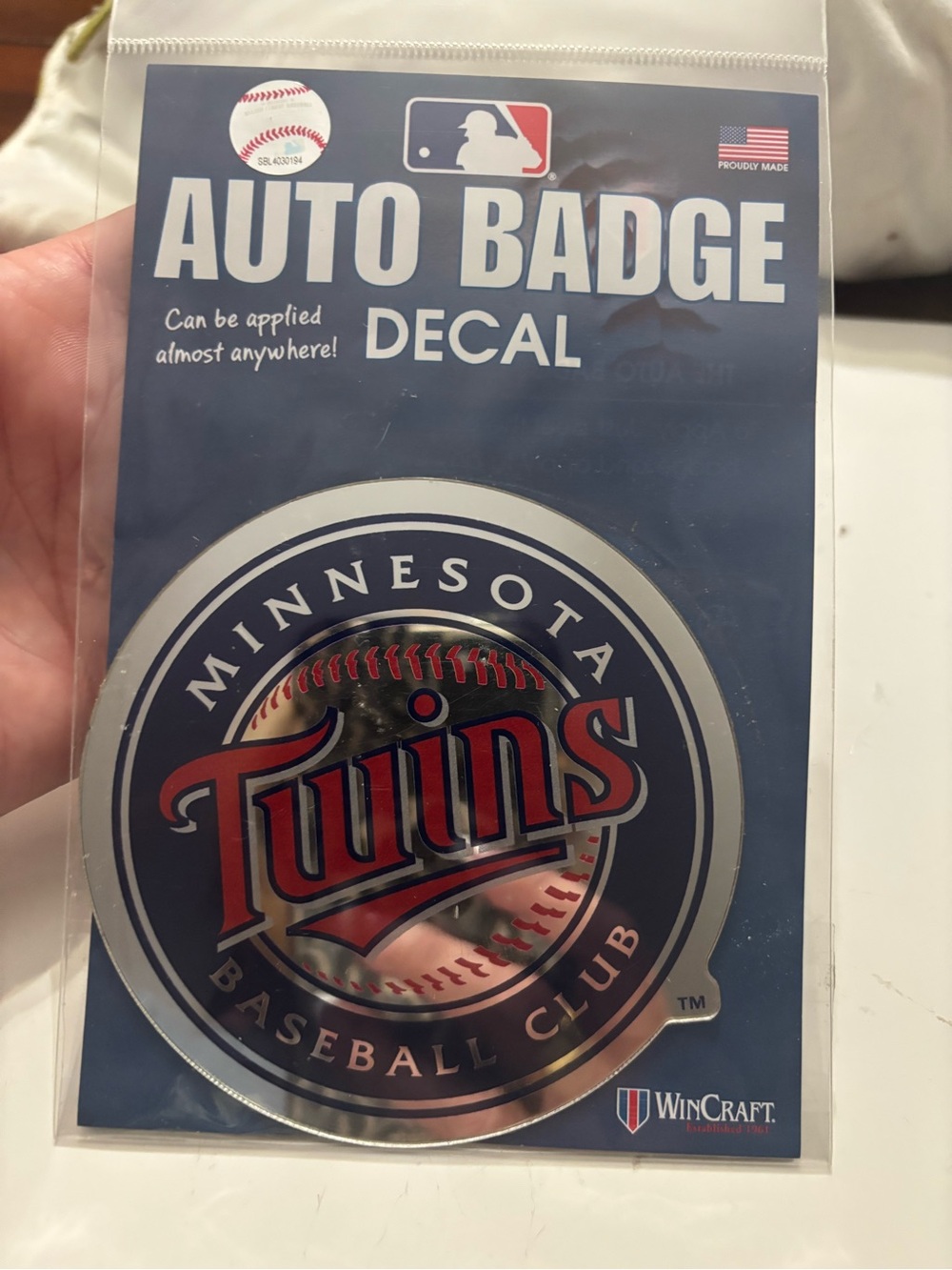 Minnesota Twins Red and Navy Auto Badge Decal by WinCraft
